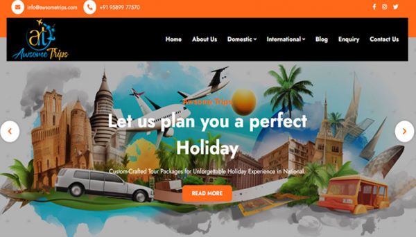Awsome Trips, website company design in raipur
