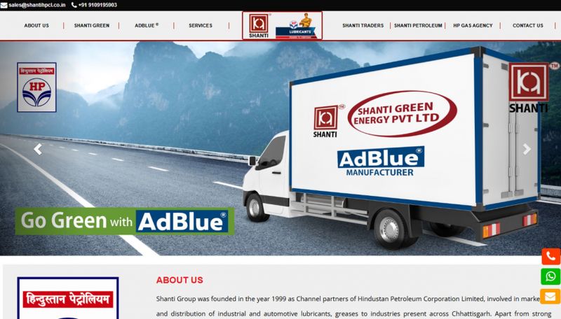 Shanti Traders, website company design in raipur