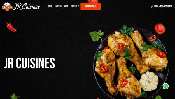 JR Cuisines, website company design in raipur
